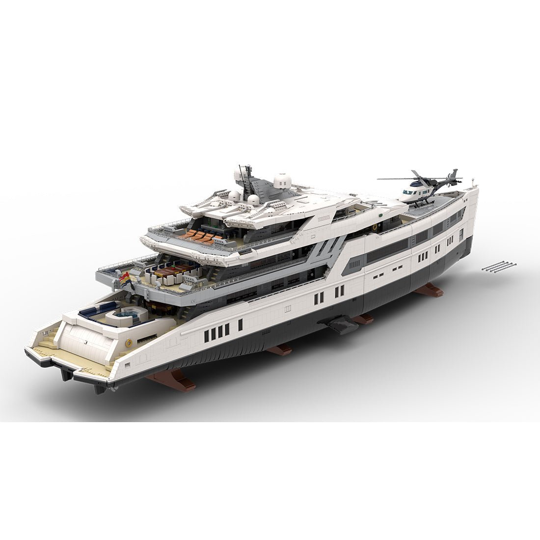 MOC - 230069 1/38 Scale Ultra MEGA Yacht Klemmbausteine - LesDiy - Klemmbausteine