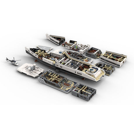 MOC - 230069 1/38 Scale Ultra MEGA Yacht Klemmbausteine - LesDiy - Klemmbausteine