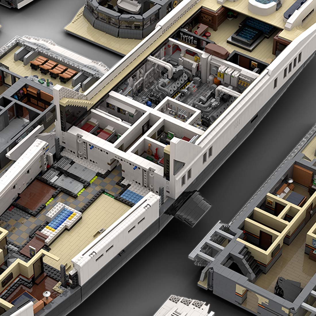 MOC - 230069 1/38 Scale Ultra MEGA Yacht Klemmbausteine - LesDiy - Klemmbausteine