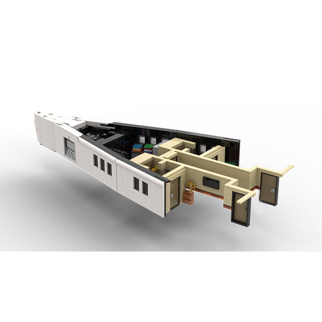 MOC - 230069 1/38 Scale Ultra MEGA Yacht - Part 1 Module 4 Deck 1 Bow Klemmbausteine - LesDiy - Klemmbausteine