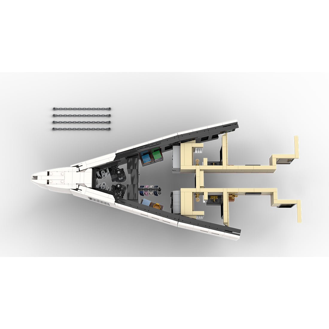 MOC - 230069 1/38 Scale Ultra MEGA Yacht - Part 1 Module 4 Deck 1 Bow Klemmbausteine - LesDiy - Klemmbausteine