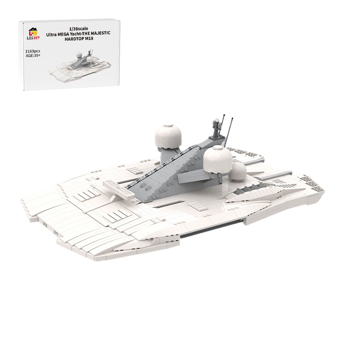 MOC - 230069 1/38 Scale Ultra MEGA Yacht - Part 11 Module 18 Hardtop Klemmbausteine - LesDiy - Klemmbausteine