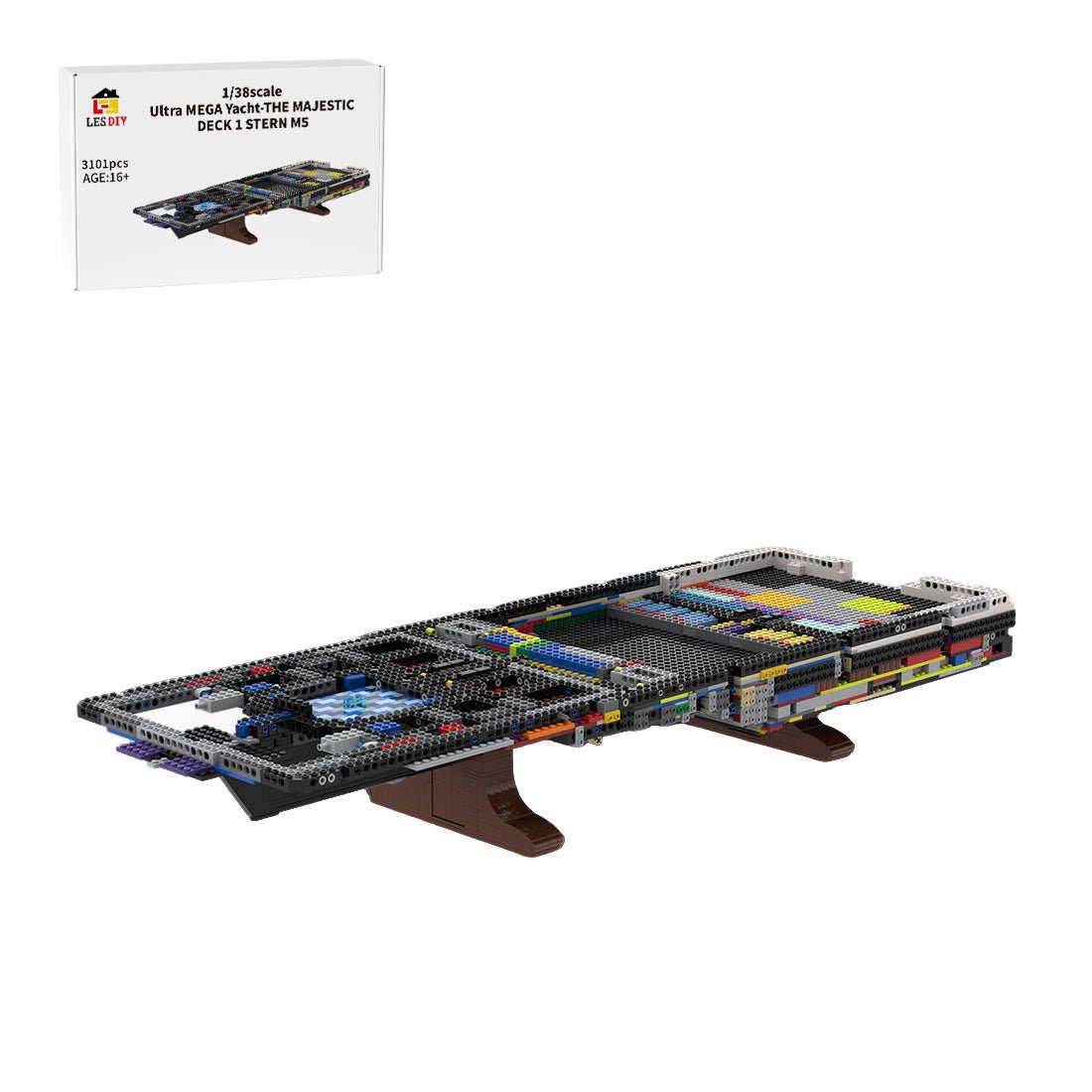 MOC - 230069 1/38 Scale Ultra MEGA Yacht - Part 2 Module 5 Deck 1 Stern Klemmbausteine - LesDiy - Klemmbausteine