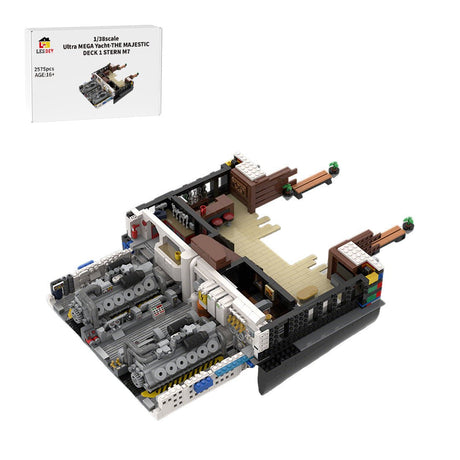 MOC - 230069 1/38 Scale Ultra MEGA Yacht - Part 2 Module 7 Deck 1 Stern Klemmbausteine - LesDiy - Klemmbausteine