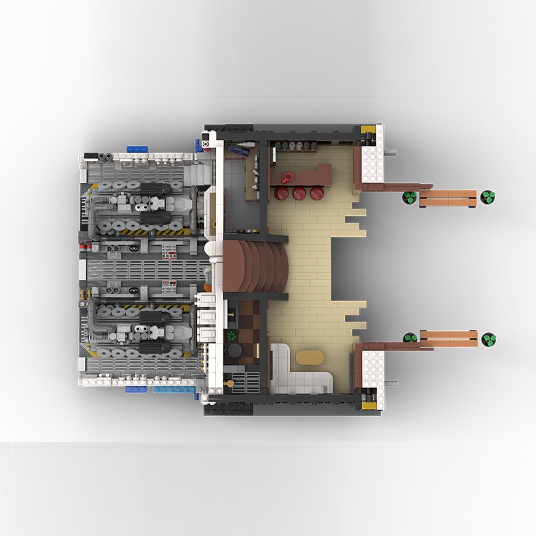 MOC - 230069 1/38 Scale Ultra MEGA Yacht - Part 2 Module 7 Deck 1 Stern Klemmbausteine - LesDiy - Klemmbausteine