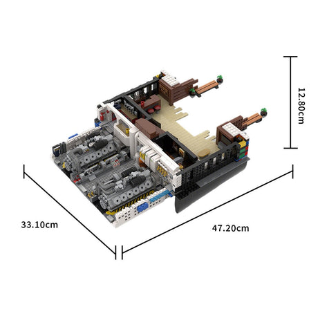 MOC - 230069 1/38 Scale Ultra MEGA Yacht - Part 2 Module 7 Deck 1 Stern Klemmbausteine - LesDiy - Klemmbausteine