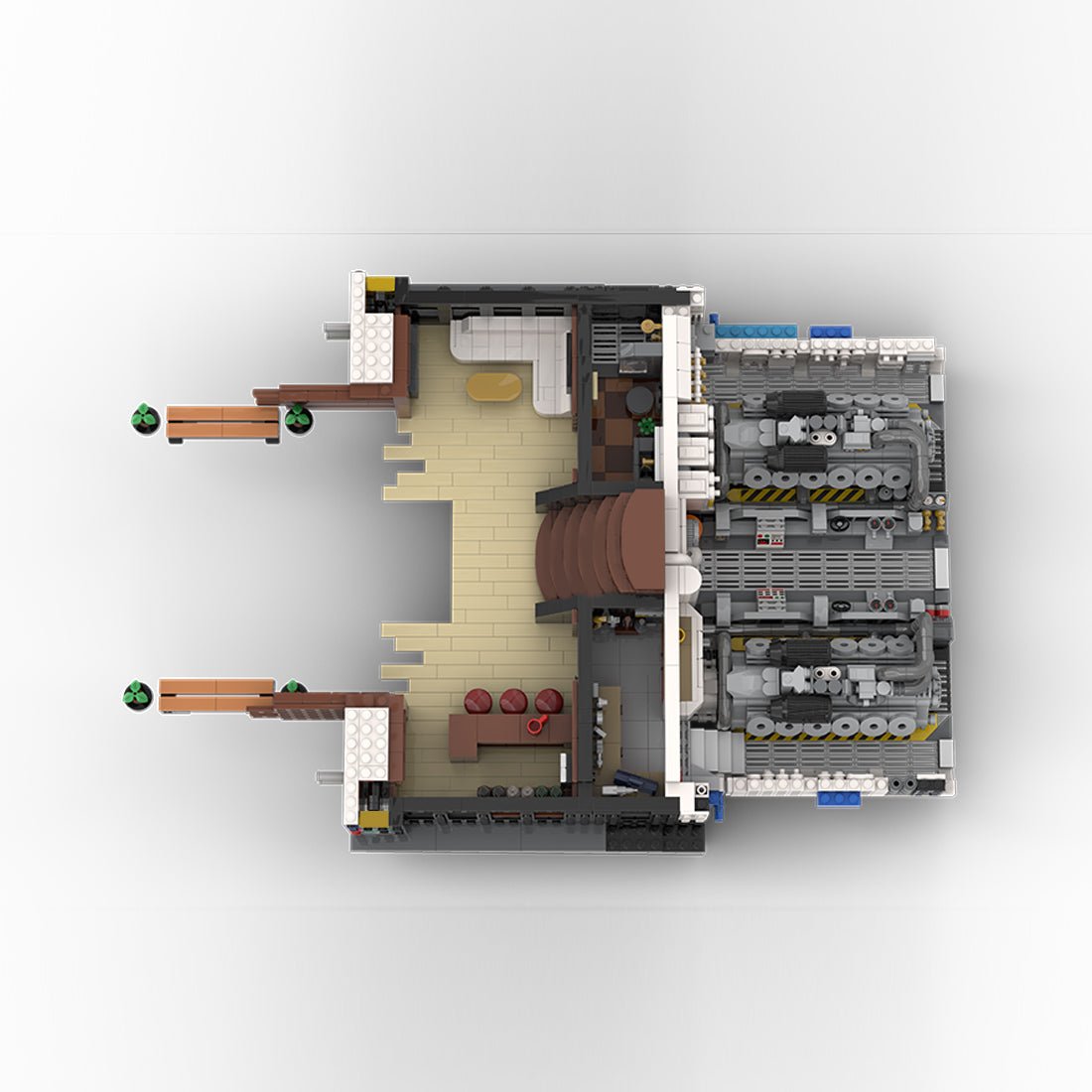 MOC - 230069 1/38 Scale Ultra MEGA Yacht - Part 2 Module 7 Deck 1 Stern Klemmbausteine - LesDiy - Klemmbausteine