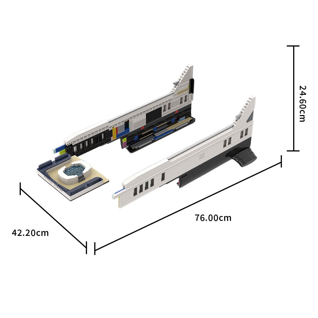 MOC - 230069 1/38 Scale Ultra MEGA Yacht - Part 2 Module 9 Deck 1 Stern Klemmbausteine - LesDiy - Klemmbausteine