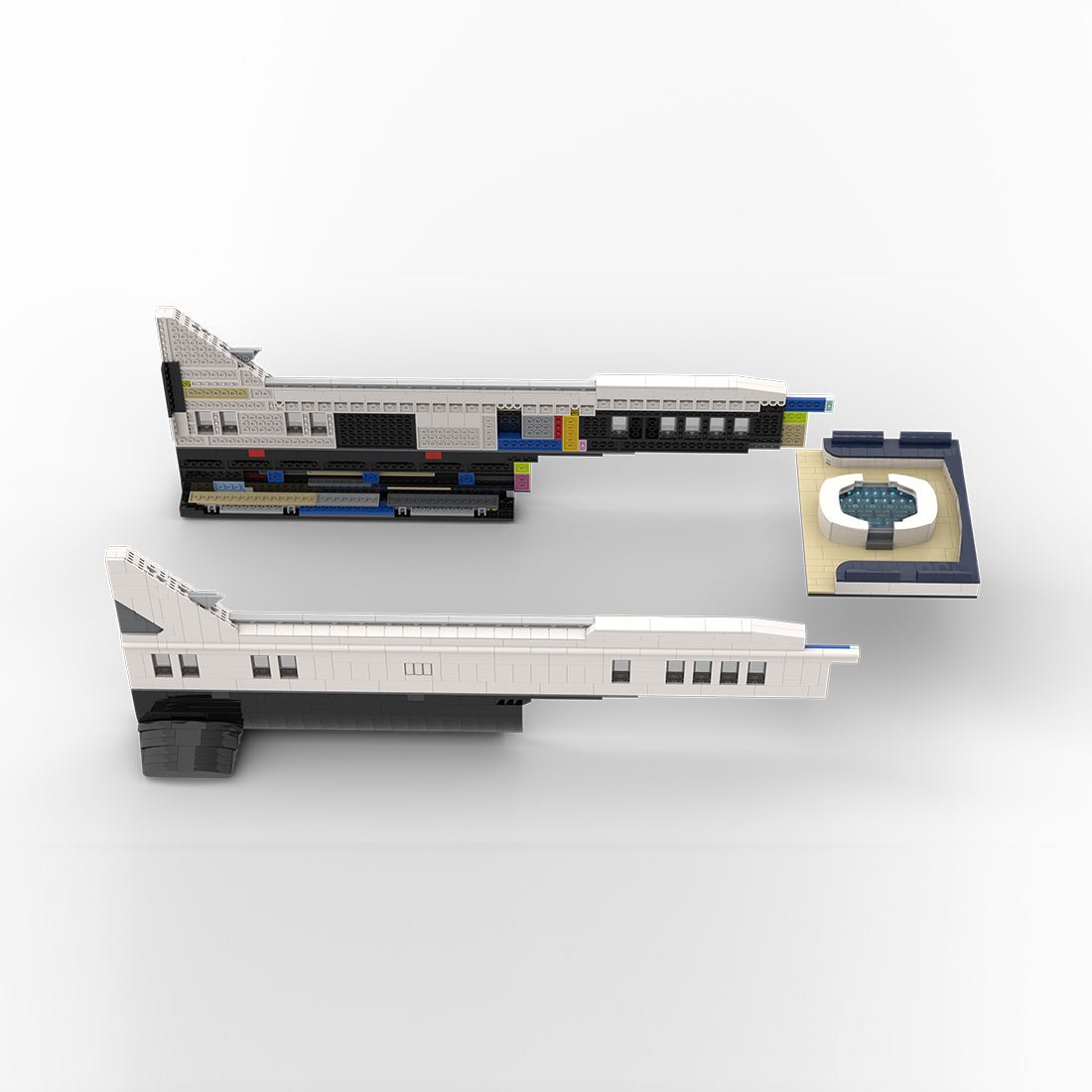 MOC - 230069 1/38 Scale Ultra MEGA Yacht - Part 2 Module 9 Deck 1 Stern Klemmbausteine - LesDiy - Klemmbausteine