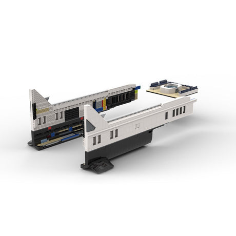 MOC - 230069 1/38 Scale Ultra MEGA Yacht - Part 2 Module 9 Deck 1 Stern Klemmbausteine - LesDiy - Klemmbausteine