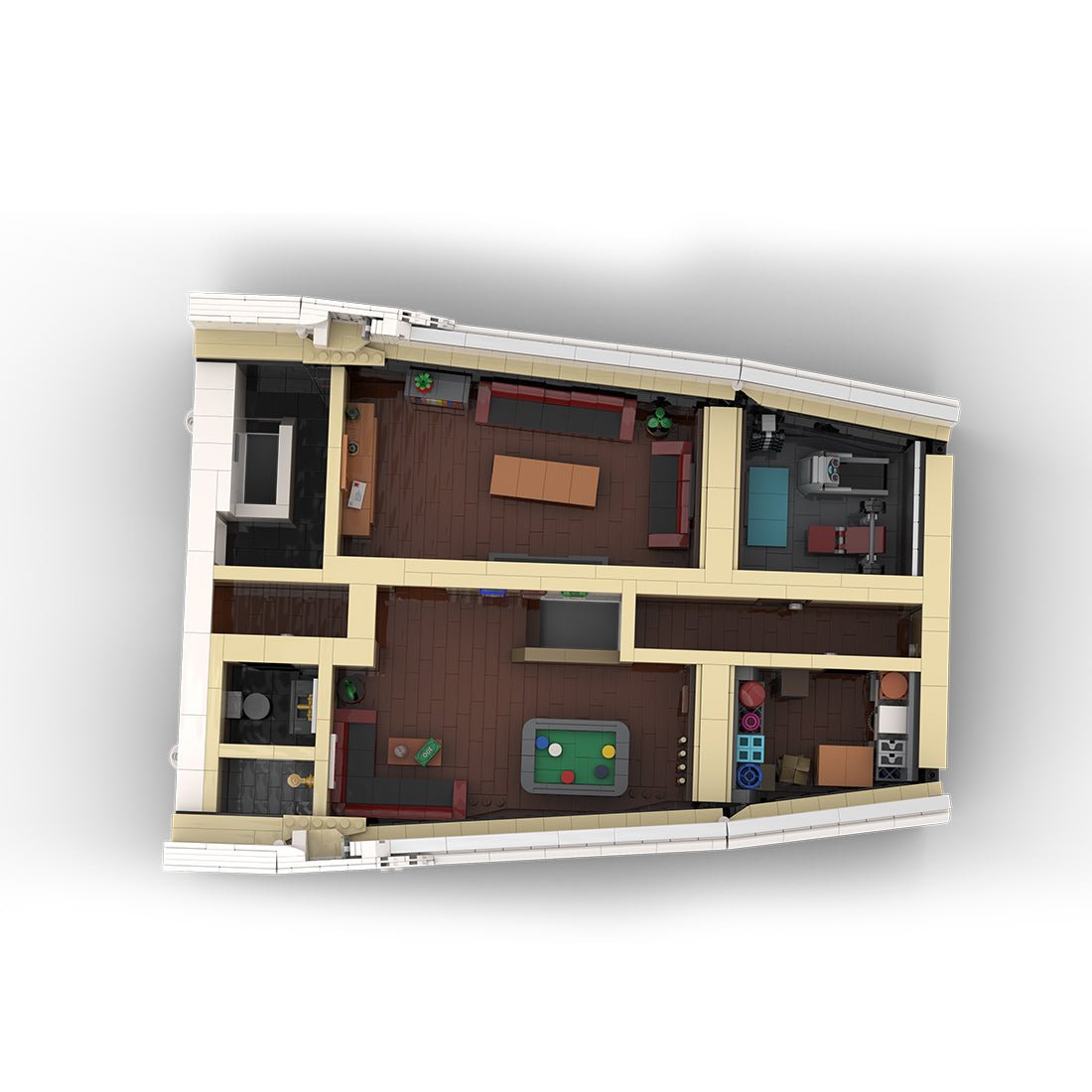 MOC - 230069 1/38 Scale Ultra MEGA Yacht - Part 5 Module 12 Deck 2 Bow 1 Klemmbausteine - LesDiy - Klemmbausteine