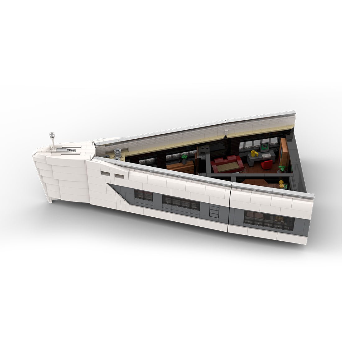 MOC - 230069 1/38 Scale Ultra MEGA Yacht - Part 6 Module 13 Deck 2 Bow 2 Klemmbausteine - LesDiy - Klemmbausteine