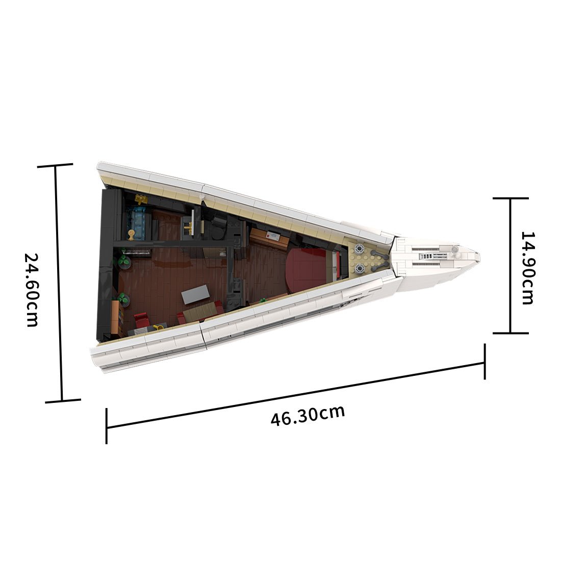 MOC - 230069 1/38 Scale Ultra MEGA Yacht - Part 6 Module 13 Deck 2 Bow 2 Klemmbausteine - LesDiy - Klemmbausteine