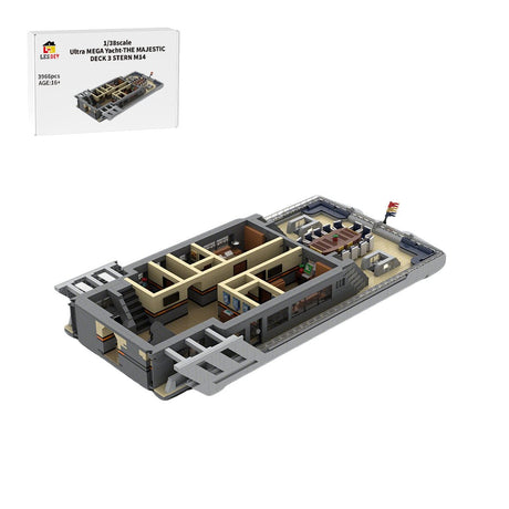 MOC - 230069 1/38 Scale Ultra MEGA Yacht - Part 7 Module 14 Deck 3 Stern Klemmbausteine - LesDiy - Klemmbausteine