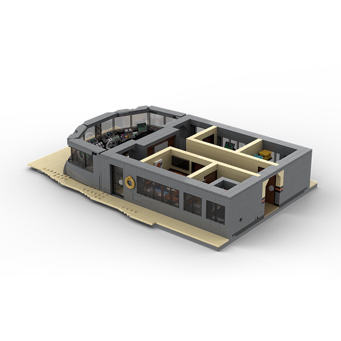 MOC - 230069 1/38 Scale Ultra MEGA Yacht - Part 8 Module 15 Deck 3 Mid Klemmbausteine - LesDiy - Klemmbausteine