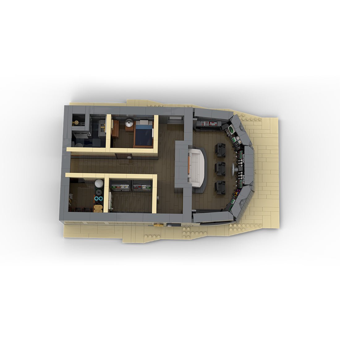 MOC - 230069 1/38 Scale Ultra MEGA Yacht - Part 8 Module 15 Deck 3 Mid Klemmbausteine - LesDiy - Klemmbausteine