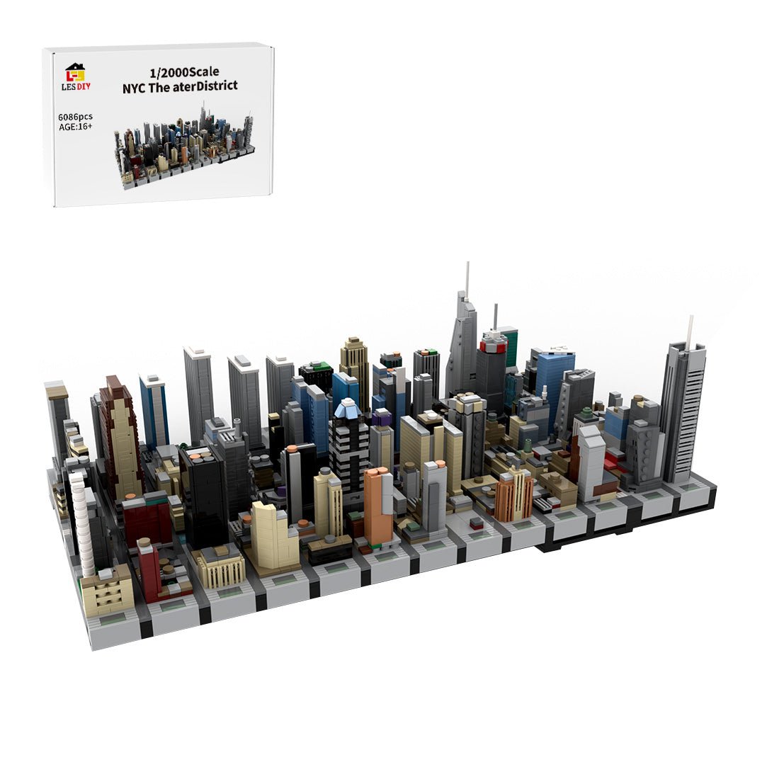 MOC - 231668 1/2000 Scale New York Midtown Broadway Theatre District Klemmbausteine - LesDiy - Klemmbausteine