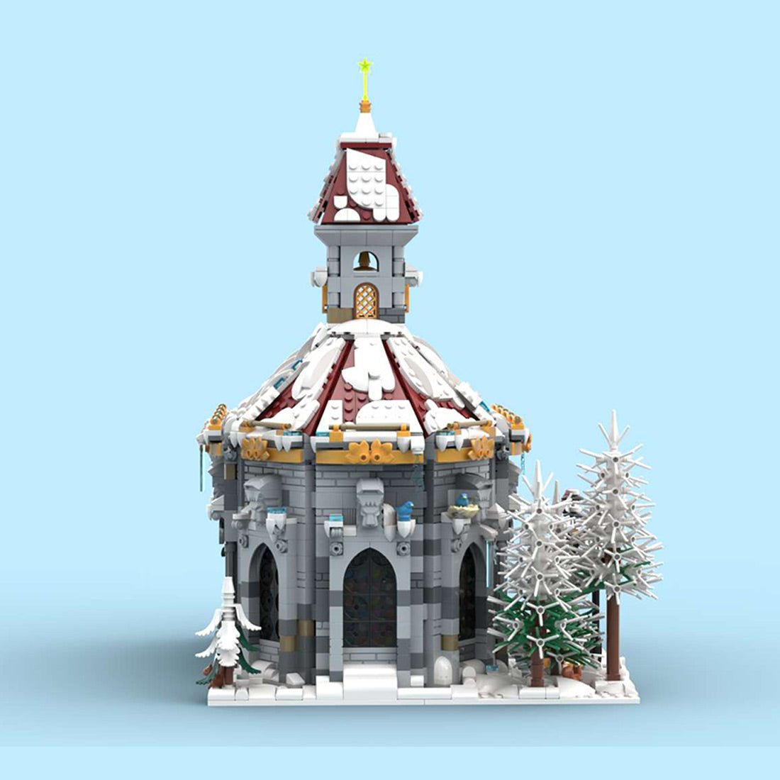MOC - 238564 Winter Village Cathedra Klemmbausteine - LesDiy - Klemmbausteine
