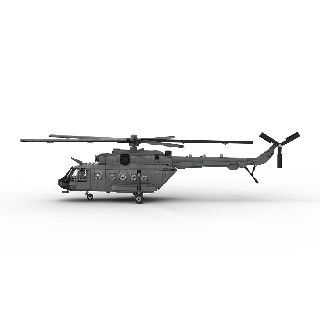 MOC - 239414 MIL Mi - 17 - 1:35 Scale Klemmbausteine(Gray) - LesDiy - Klemmbausteine