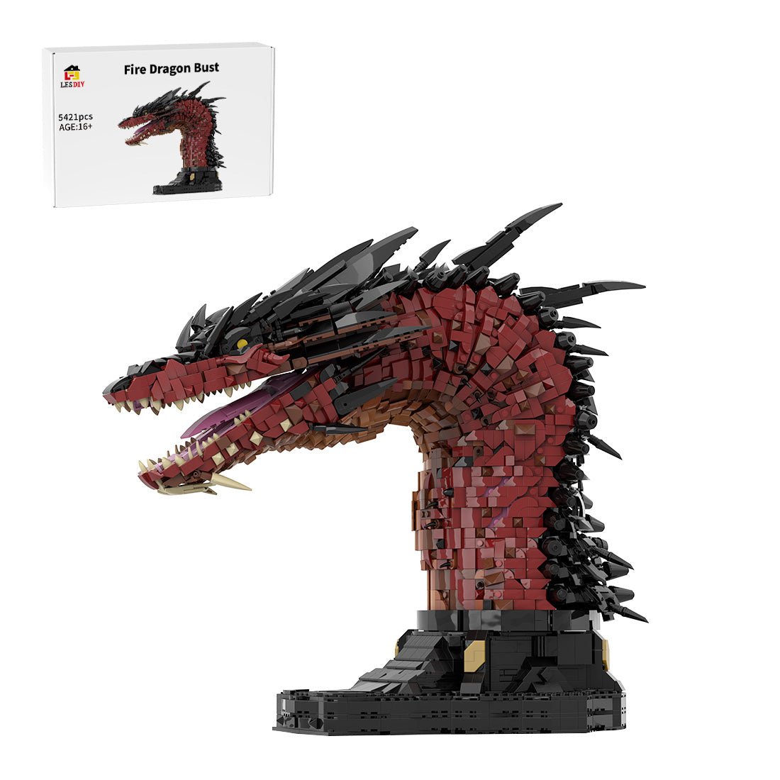 MOC - 241509 Fire Dragon Bust - inspired by Smaug Klemmbausteine - LesDiy - Klemmbausteine