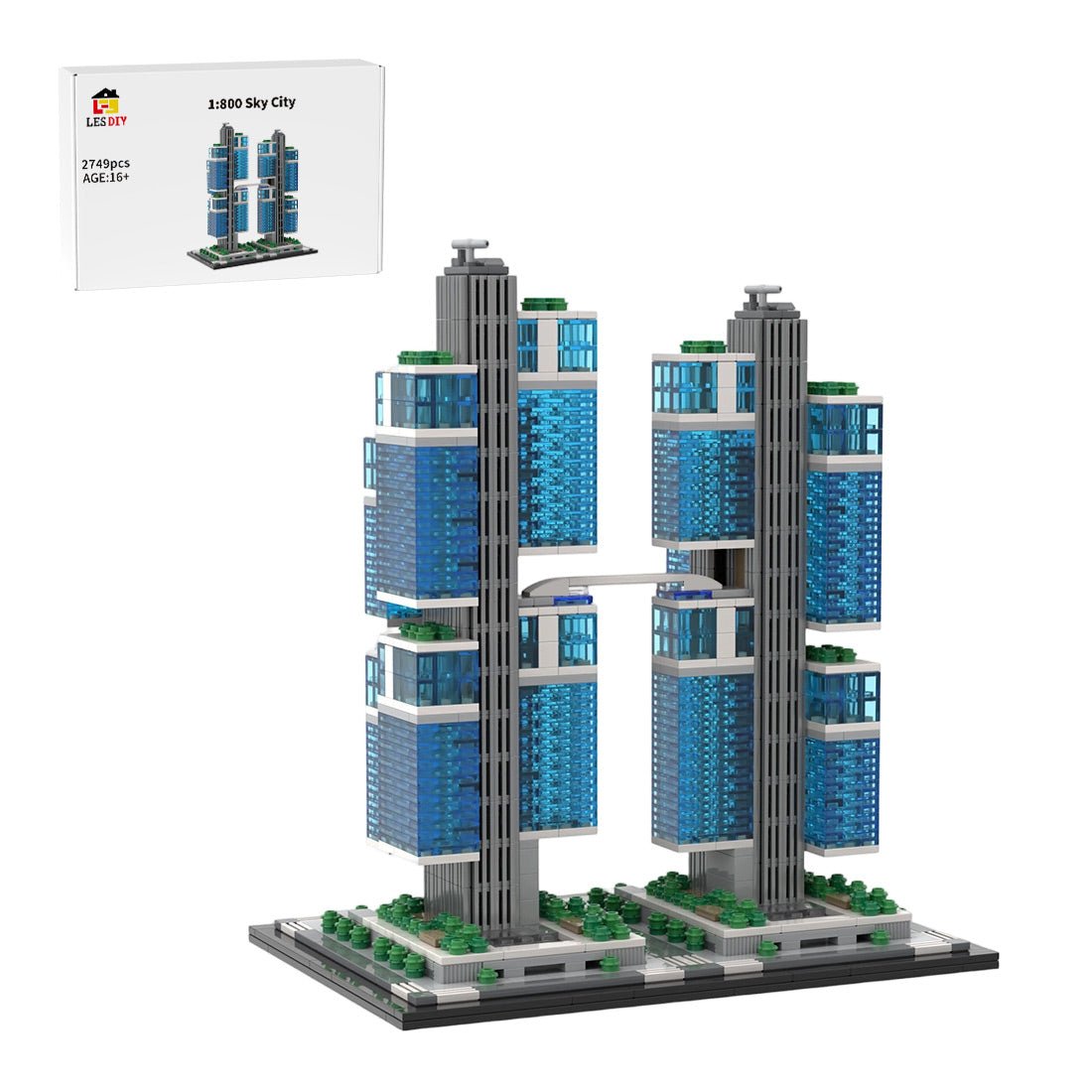MOC - 244414 DJI Sky City 1:800 Scale Klemmbausteine - LesDiy - Klemmbausteine