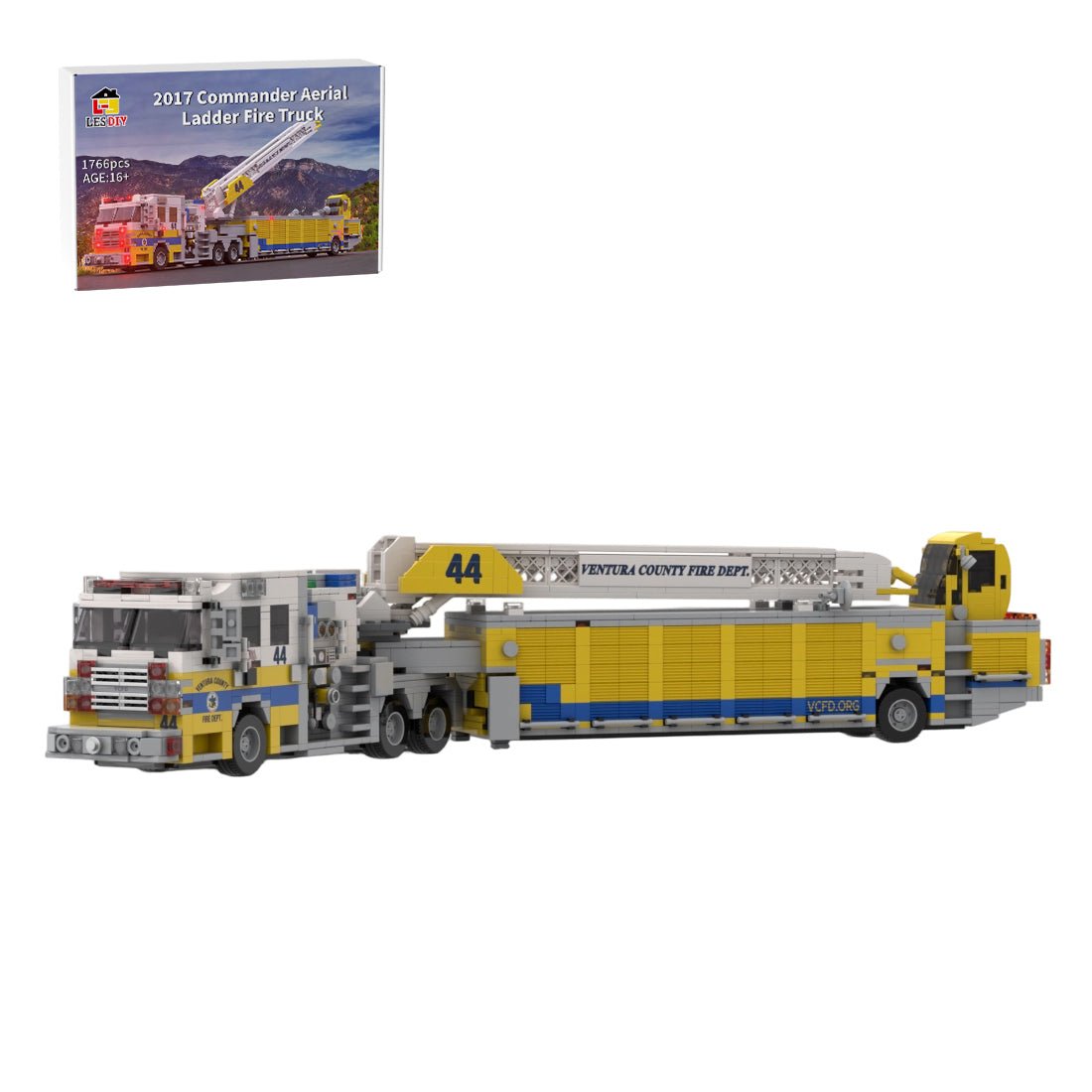 MOC - 245254 - 2017 Rosenbauer Commander Tiller Ladder Firetruck Klemmbausteine - LesDiy - Klemmbausteine