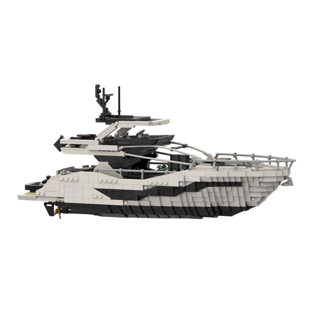 MOC-256391 Luxury Flybridge Yacht Klemmbausteine-LesDiy-Klemmbausteine