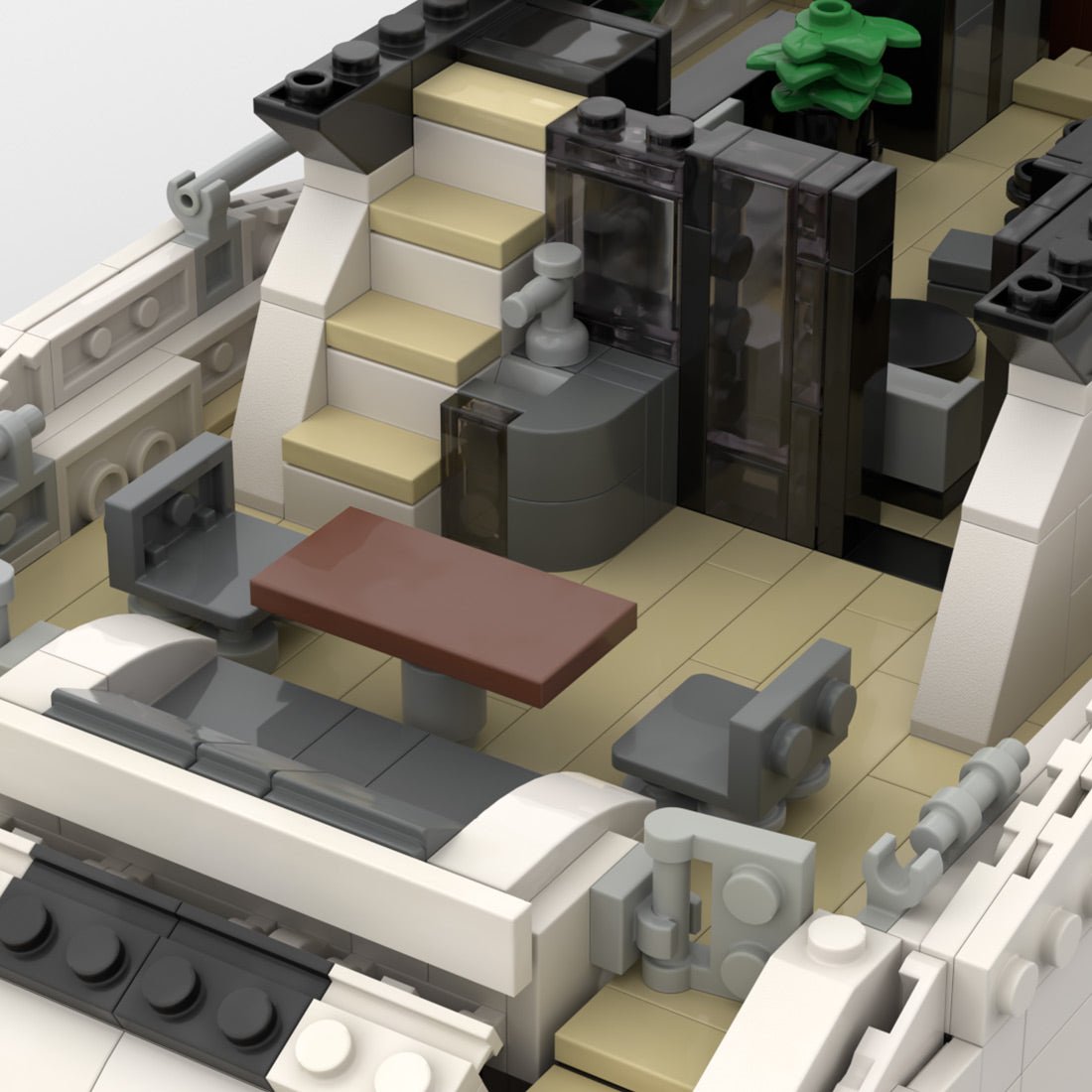 MOC-256391 Luxury Flybridge Yacht Klemmbausteine-LesDiy-Klemmbausteine