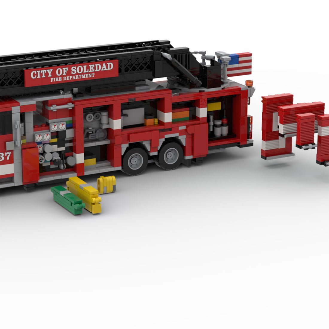 MOC-264720 2024 Smeal-Spartan Gladiator RMA Quint Soledad Truck 37 Klemmbausteine-LesDiy-Klemmbausteine