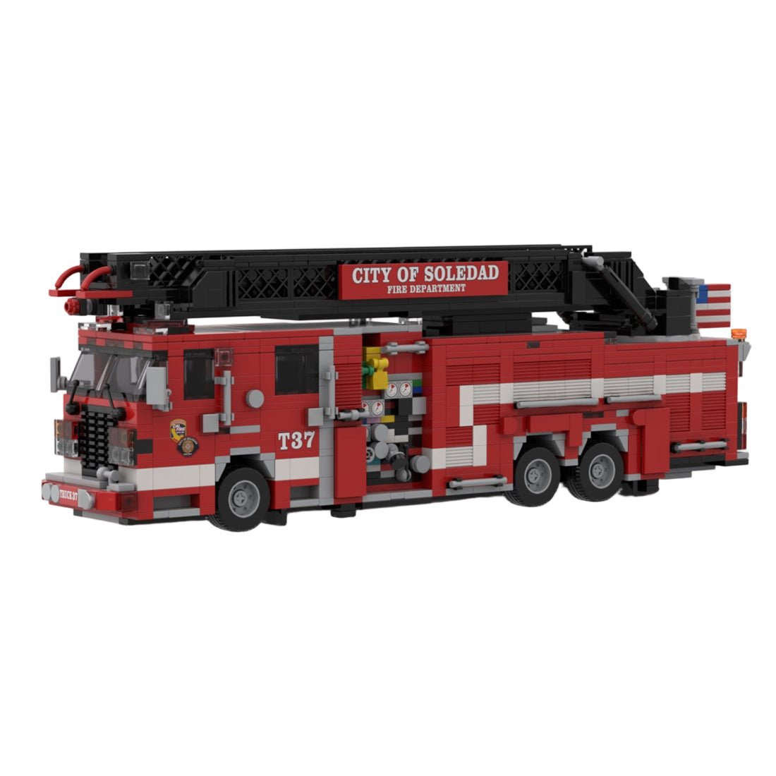 MOC-264720 2024 Smeal-Spartan Gladiator RMA Quint Soledad Truck 37 Klemmbausteine-LesDiy-Klemmbausteine