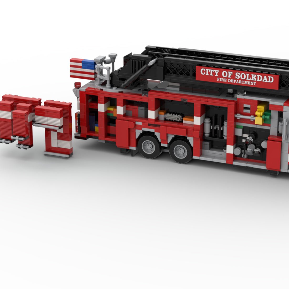 MOC-264720 2024 Smeal-Spartan Gladiator RMA Quint Soledad Truck 37 Klemmbausteine-LesDiy-Klemmbausteine