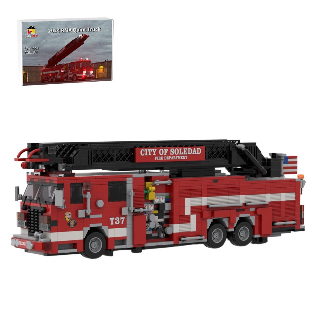 MOC-264720 2024 Smeal-Spartan Gladiator RMA Quint Soledad Truck 37 Klemmbausteine-LesDiy-Klemmbausteine