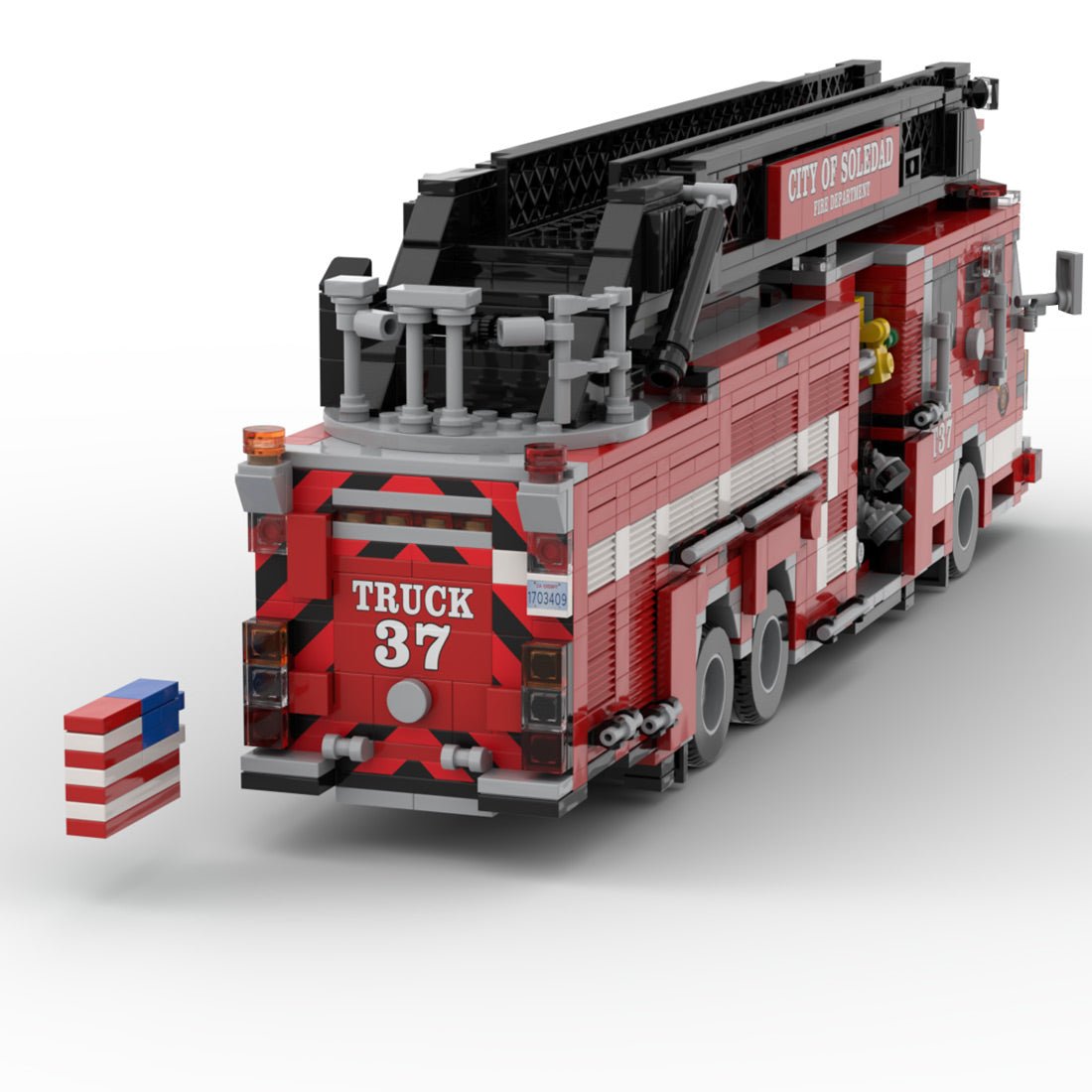 MOC-264720 2024 Smeal-Spartan Gladiator RMA Quint Soledad Truck 37 Klemmbausteine-LesDiy-Klemmbausteine