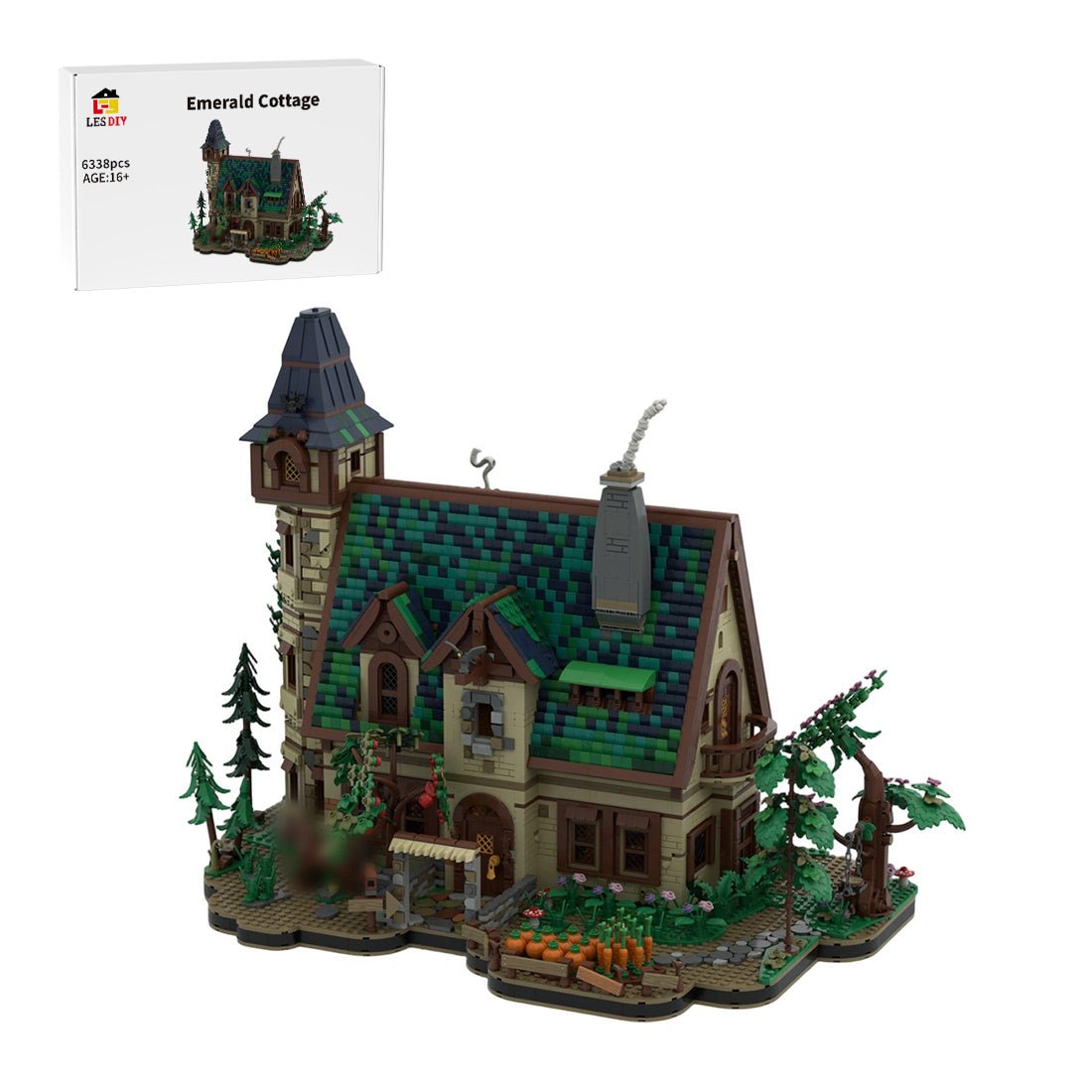 MOC-267546 Medieval Emerald Cottage Klemmbausteine-LesDiy-Klemmbausteine