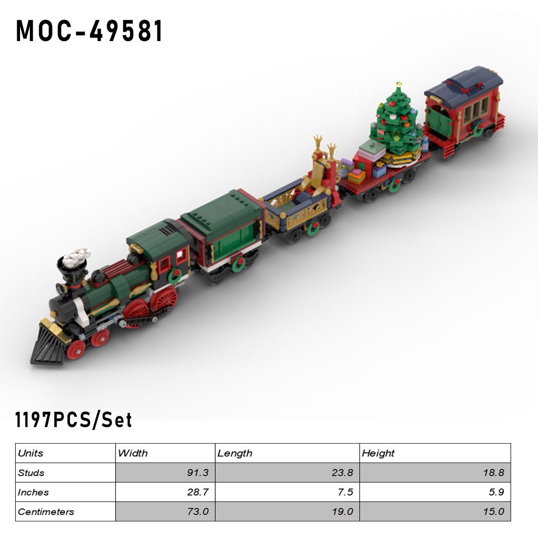 MOC - 49581 Motorized and Improved Christmas Train Klemmbausteine - LesDiy - Klemmbausteine