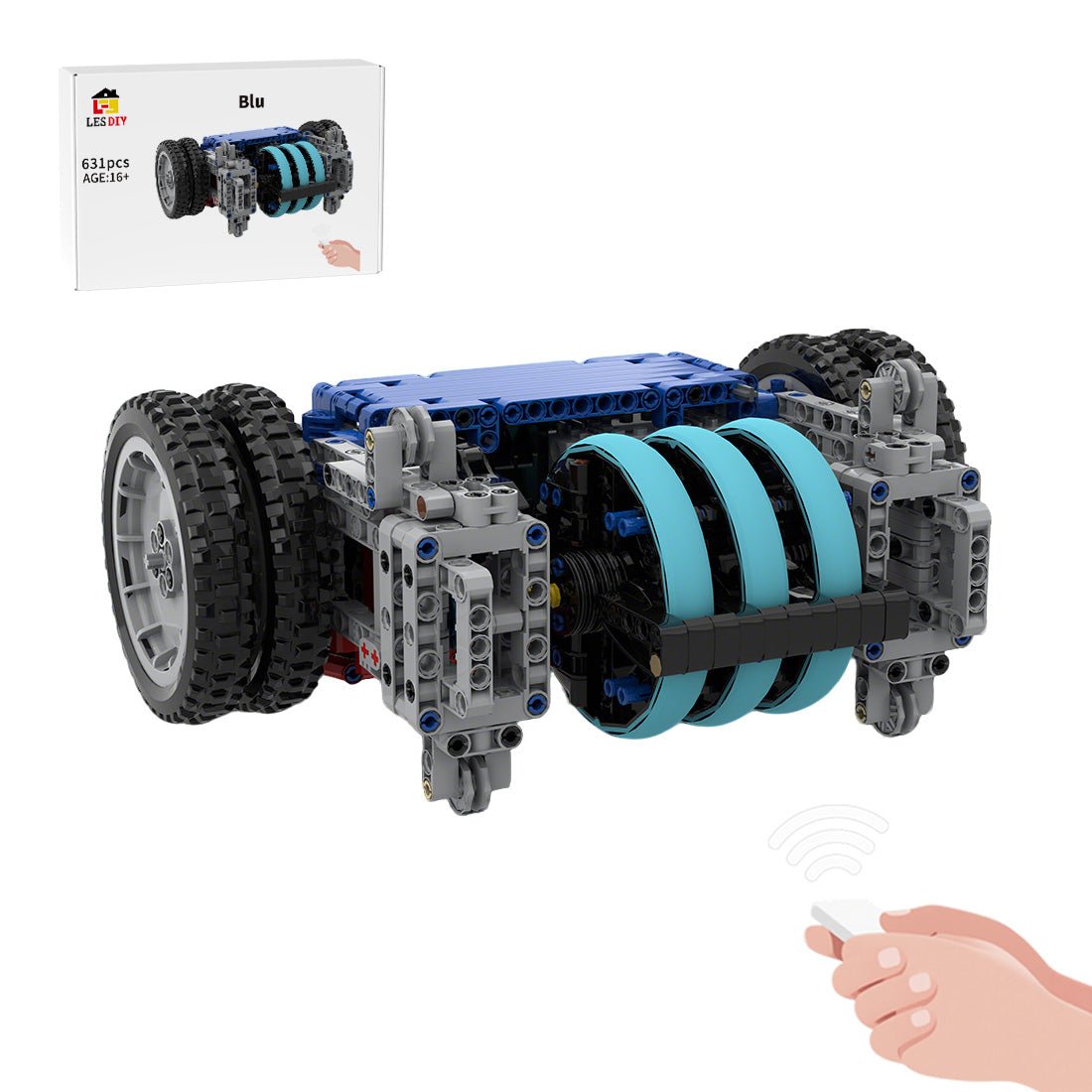 MOC 4WD Mechanical Battle Bot with Gear Drive and Triple Armor Rings Klemmbausteine - LesDiy - Klemmbausteine