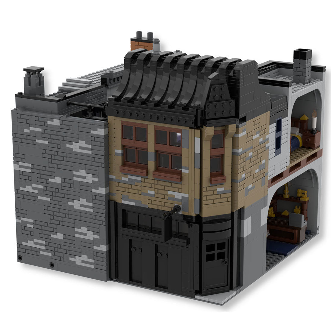 MOC - 55035 Magic Movie Scene Bar & Laden - LesDiy - Klemmbausteine
