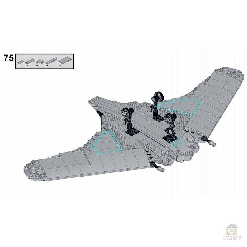 MOC - 55320 Horten Ho 229 Jagdflugzeug - LesDiy - Klemmbausteine