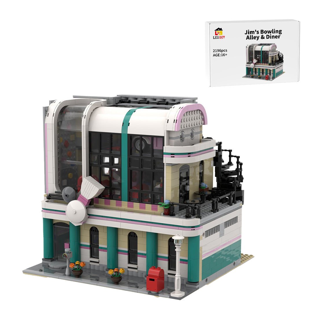 MOC - 58435 Jim's Bowling Alley & Diner Klemmbausteine - LesDiy - Klemmbausteine