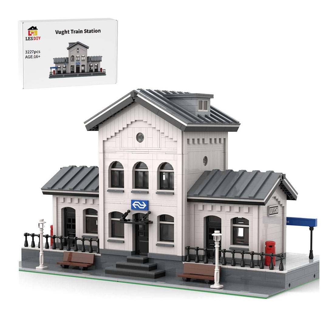 MOC - 60485 Vught Train Station Klemmbausteine - LesDiyproduct_type##