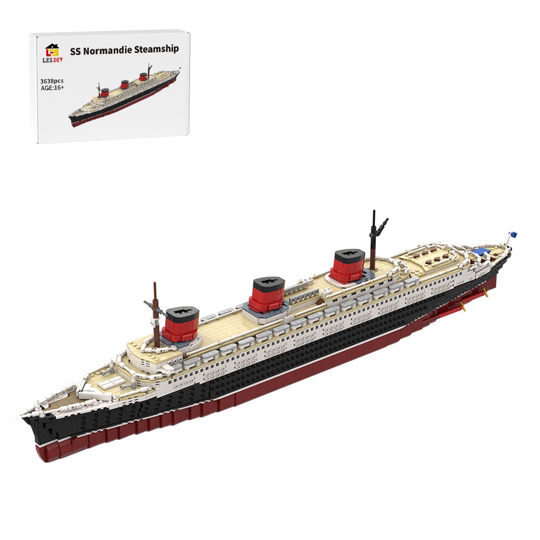 MOC - 61595 SS Normandie Klemmbausteine - LesDiy - Klemmbausteine