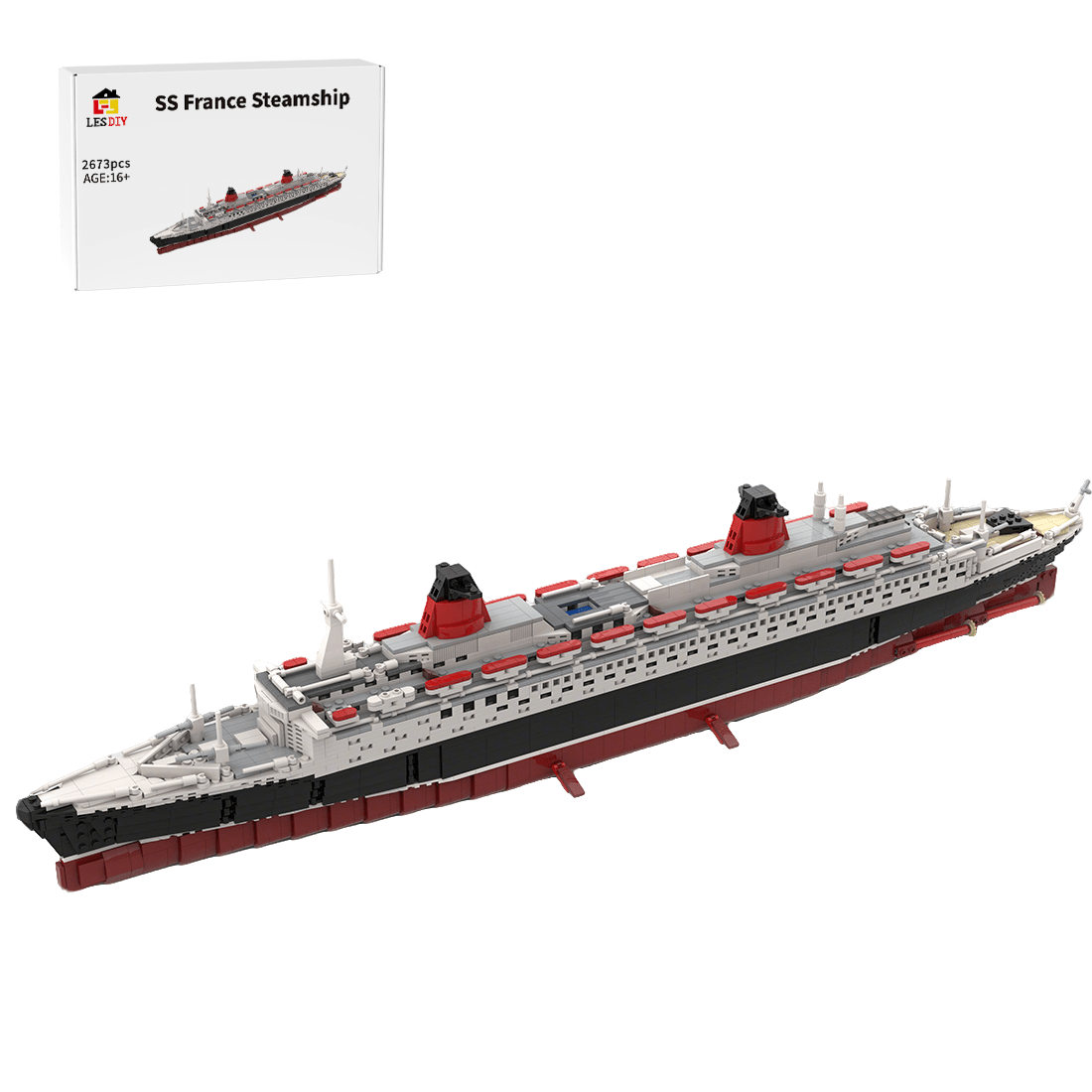 MOC - 62291 SS France Bausteinboot Klemmbausteine - LesDiy - Klemmbausteine