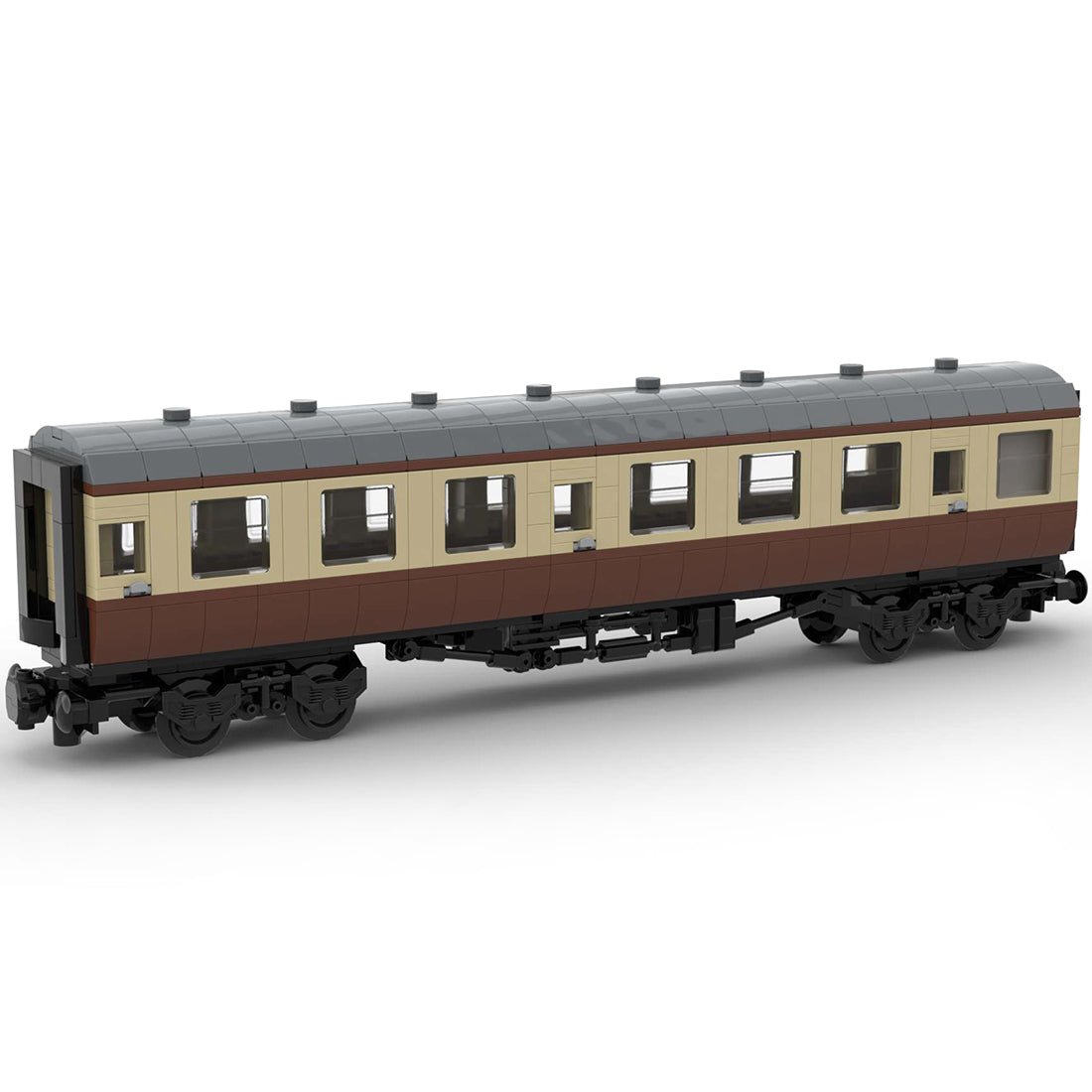 MOC - 67504 6breite statische Version British Rail Mark 1 Waggon braun ohne bedruckte Komponenten & Blockfiguren - LesDiy - Klemmbausteine