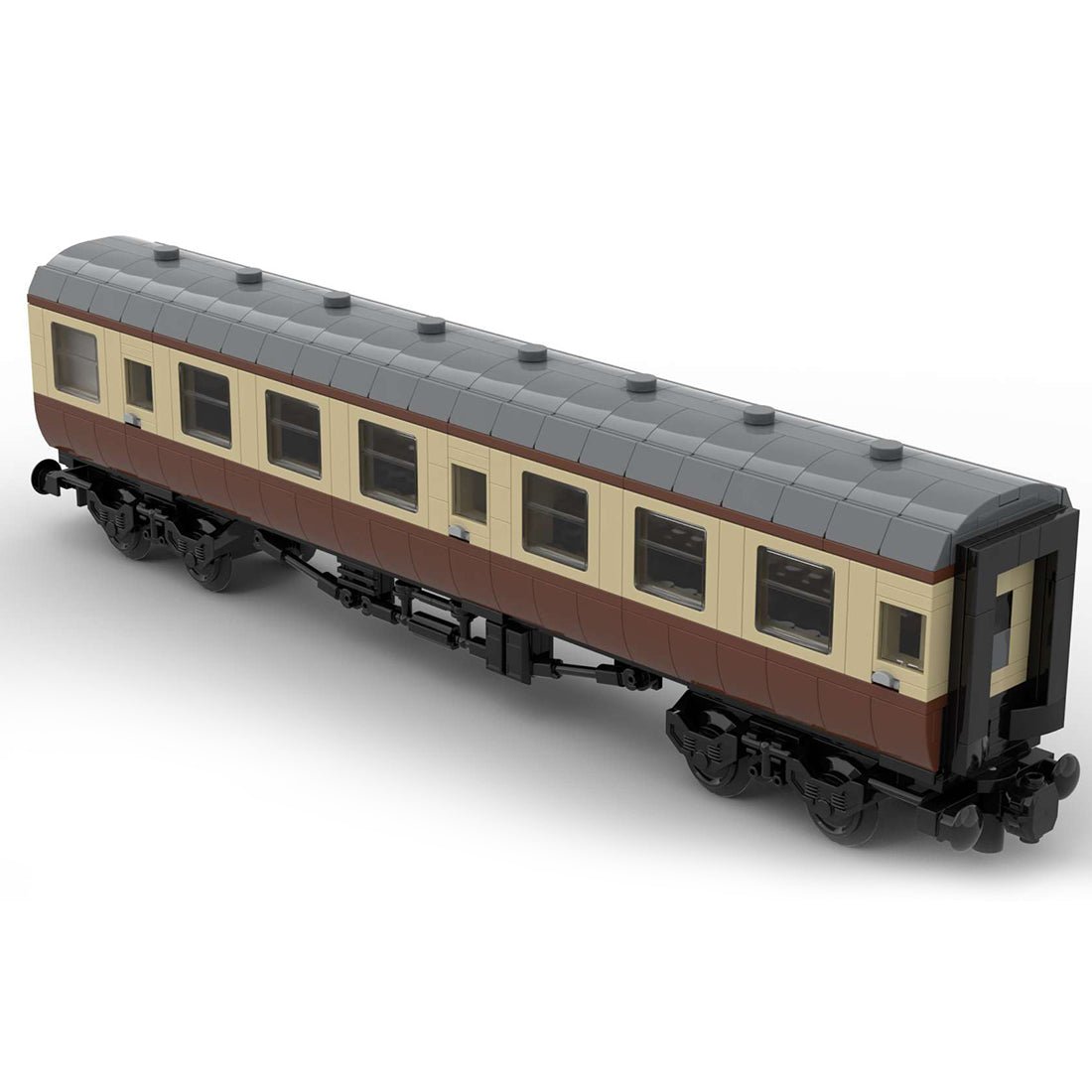 MOC - 67504 6breite statische Version British Rail Mark 1 Waggon braun ohne bedruckte Komponenten & Blockfiguren - LesDiy - Klemmbausteine