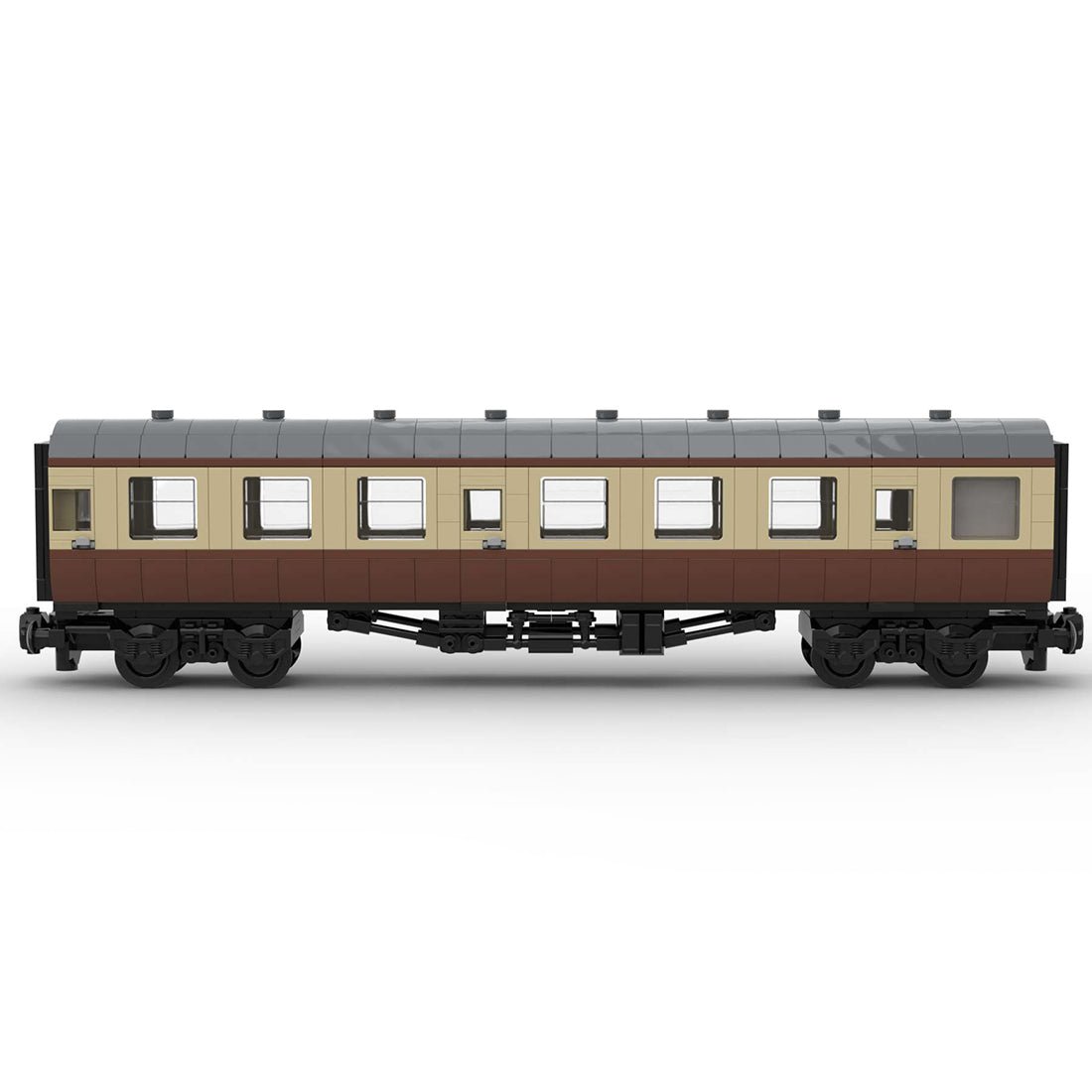 MOC - 67504 6breite statische Version British Rail Mark 1 Waggon braun ohne bedruckte Komponenten & Blockfiguren - LesDiy - Klemmbausteine