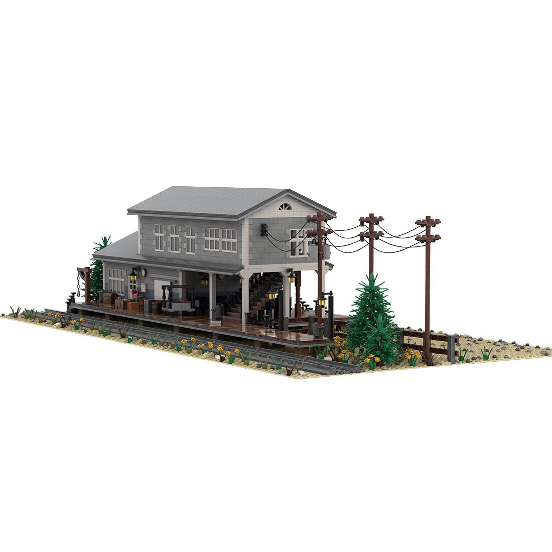 MOC - 72906 Large Train Station Klemmbausteine - LesDiy - Klemmbausteine