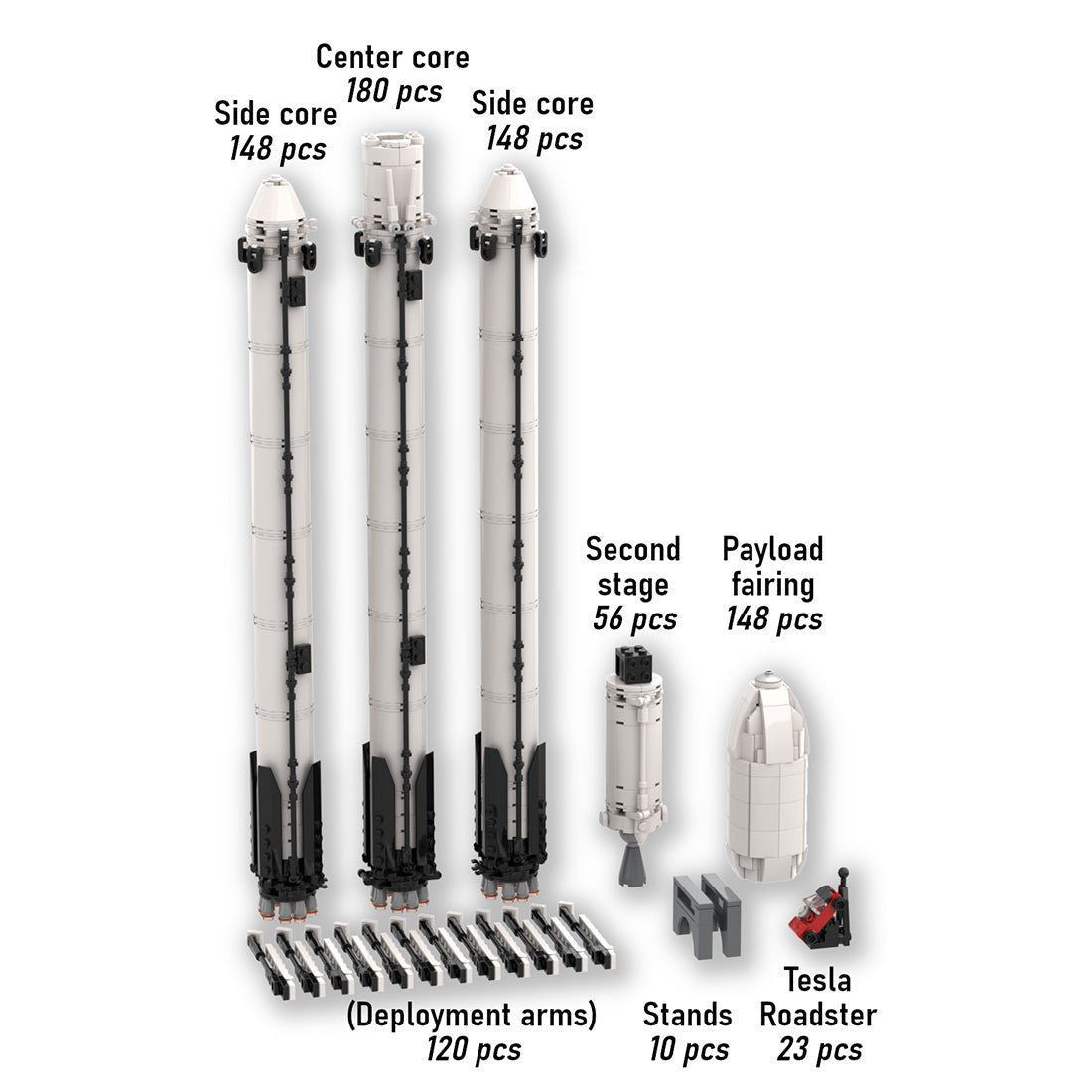 MOC - 75766 SpaceX Falcon Heavy Klemmbausteine - LesDiy - Klemmbausteine