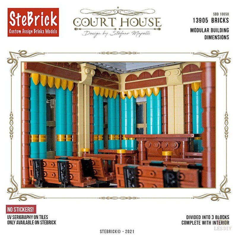 MOC - 77106 Das Gerichtsgebäude (Keine Aufkleber Enthalten) - LesDiy - Klemmbausteine