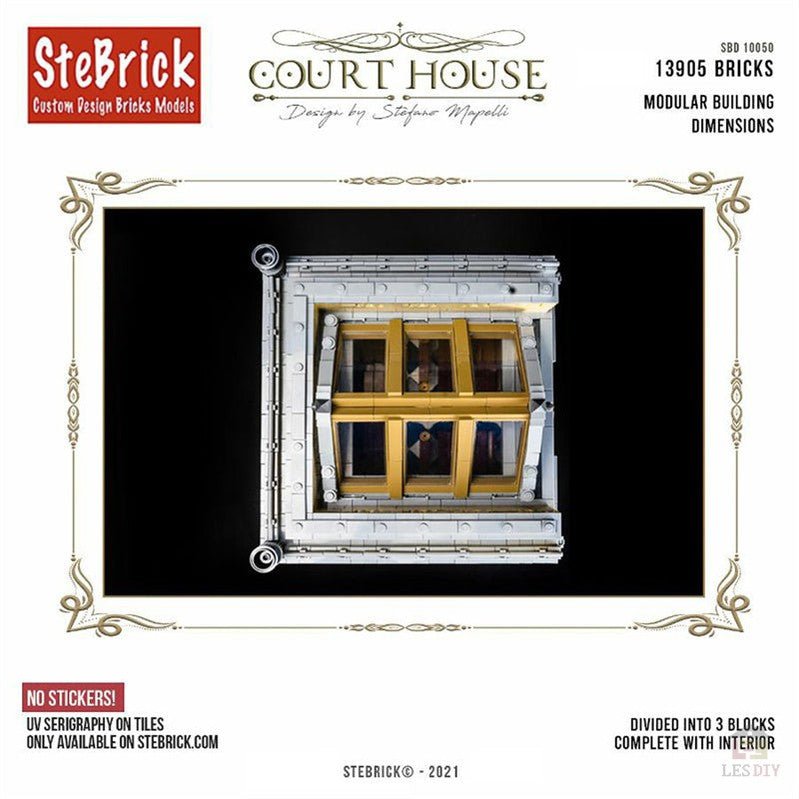 MOC - 77106 Das Gerichtsgebäude (Keine Aufkleber Enthalten) - LesDiy - Klemmbausteine