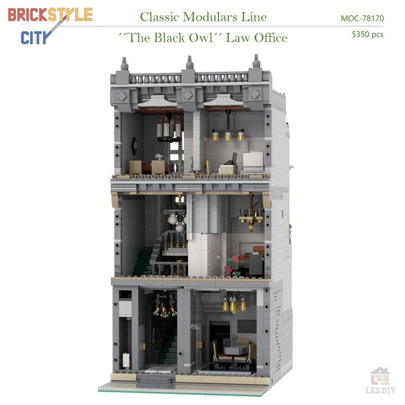 MOC - 78170 Anwaltskanzlei Schwarze Eule Klemmbausteine - LesDiy - Klemmbausteine